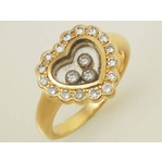 【現品限り】Chopard（ショパール） ハッピーダイヤ リング ハート #11.5 K18YG 【中古SA】