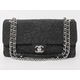 CHANEL（シャネル）　チェーンショルダーバッグ　デニム　カメリア柄　ブラック　2012年春夏