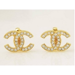 【現品限り】CHANEL（シャネル） ココ イヤリング ラインストーン ゴールド【中古A】