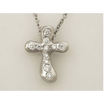 【現品限り】TIFFANY（ティファニー） エルサペレッティ クロス ダイヤネックレス PT950 【中古SA】