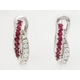 【現品限り】Damiani（ダミアーニ） K18WG ダイヤ／ルビー ピアス 【中古SA】