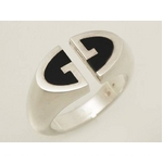 【現品限り】Gucci（グッチ） リング シルバー ブラック ♯10 【中古A】