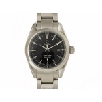 【現品限り】OMEGA（オメガ） アクアテラ 黒 ブラック 2577-50 クオーツ レディース 【中古SA】
