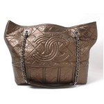 【現品限り】CHANEL(シャネル) チェーントートバッグ ダメージ加工 ブロンズ A47297 【中古SA】