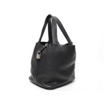 【現品限り】HERMES(エルメス) ピコタンロックMM トリヨン 黒 ブラック シルバー金具 【中古A】