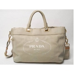 【現品限り】PRADA（プラダ） 2WAYトートバッグ デニム ベージュ BN2069 【中古A】