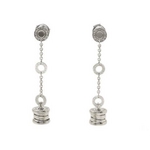 【現品限り】BVLGARI(ブルガリ) Bzero1 ドロップピアス K18WG 【中古A】