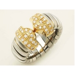 【現品限り】BVLGARI(ブルガリ) トゥボガスリング SS/YG ダイヤ 【中古SA】
