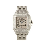 【現品限り】Cartier(カルティエ) パンテールSM ベゼル2重ダイヤ K18WG 純正ダイヤ 【中古A】