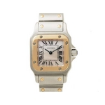 【現品限り】Cartier(カルティエ) サントスガルベSM SS/PG ピンクシェル アジア限定2300 【中古A】