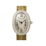 【現品限り】Cartier(カルティエ) ベニュワール WG ダイヤ2重 革ベルト 【中古A】