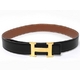 HERMES（エルメス）　Hベルト　黒／ゴールド　ゴールド金具　#67～72cm