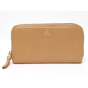 【現品限り】FENDI（フェンディ） ラウンドファスナー長財布 べージュ 【中古B】