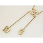 【現品限り】CHANEL（シャネル） ネックレス ココ／NO5／NO19 ゴールド ラインストーン 01C 【中古A】