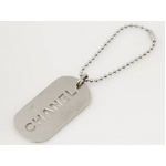 【現品限り】CHANEL（シャネル） ロゴプレート チェーンキーホルダー タグプレート シルバー 【中古AB】