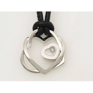 【現品限り】Chopard（ショパール） ハッピーハート チョーカー K18WG ダイヤ 【中古A】