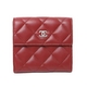 【現品限り】CHANEL（シャネル） マトラッセ Wホック財布 ラムスキン 赤 レッド 【未使用】