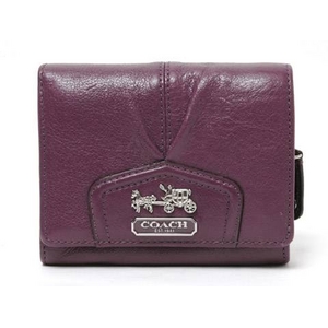 【現品限り】COACH（コーチ） L字ファスナー財布 レザー パープル 【中古A】
