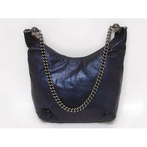 【現品限り】GUCCI（グッチ） チェーンショルダー メタリックブルー 228560 【中古A】