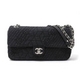 CHANEL（シャネル）　カメリア　チェーンショルダー　デニム　黒　ブラック