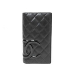 【現品限り】CHANEL（シャネル） カンボンライン 2つ折長財布 黒／黒 A26717 【新品】