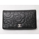 【現品限り】CHANEL（シャネル） カメリア 2つ折り長財布 ブラック／シルバー A36544 【新品】