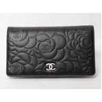 【現品限り】CHANEL（シャネル） カメリア 2つ折り長財布 ブラック／シルバー A36544 【新品】