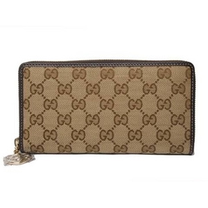 【現品限り】Gucci（グッチ） GG柄 ラウンドファスナー長財布 ベージュ 282477 【未使用】 - 拡大画像