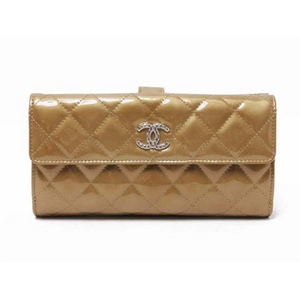 【現品限り】CHANEL（シャネル） マトラッセ　Wホック長財布　エナメル　ブロンズ　A48983　 【中古A】