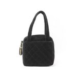 【現品限り】CHANEL（シャネル）マトラッセ　ハンドバッグ　ベロア　黒　ブラック 【中古AB】