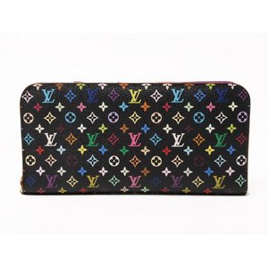 【現品限り】LOUIS VUITTON(ルイヴィトン) マルチカラー 長財布ポルトフォイユ アンソリット ブラック/ピンク M93754 【中古AB】