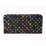 【現品限り】LOUIS VUITTON(ルイヴィトン) マルチカラー 長財布ポルトフォイユ アンソリット ブラック/ピンク M93754 【中古AB】
