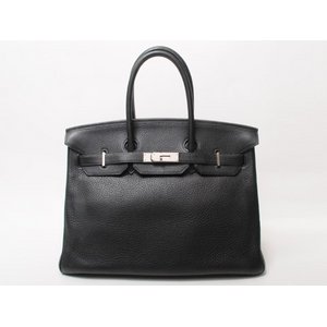 【現品限り】HERMES（エルメス） バーキン35　トリヨン　ブラック　黒　シルバー金具 【中古A】