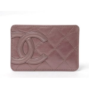 【現品限り】CHANEL(シャネル)コットンクラブ カンボンライン カードケース メタリックピンク 【中古A】