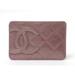 【現品限り】CHANEL(シャネル)コットンクラブ カンボンライン カードケース メタリックピンク 【中古A】