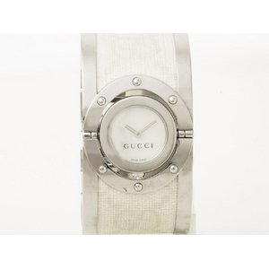 【現品限り】GUCCI［グッチ］ バングルウォッチ　シルバー/ホワイト　112　クォーツ　レディース　【中古AB】