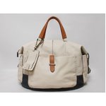 【美品】Furla［フルラ］ ボストンバッグ　レザー　アイボリー/ネイビー 【中古A】