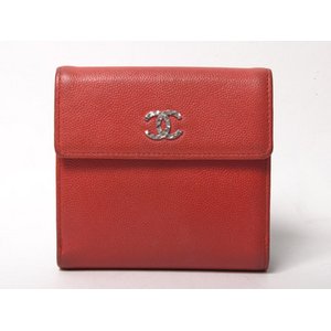 【美品 現品限り】 CHANEL ［シャネル］ Wホック財布　レザー　ピンク　A46321　【中古B】