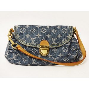 【美品 現品限り】 LOUIS VUITTON ［ルイヴィトン］ モノグラムデニム ミニプリーティ　ブルー　M95050 【中古AB】