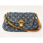 【美品 現品限り】 LOUIS VUITTON ［ルイヴィトン］ モノグラムデニム ミニプリーティ　ブルー　M95050 【中古AB】