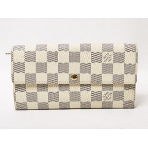 【美品 現品限り】 LOUIS VUITTON ［ルイヴィトン］ ダミエアズール ファスナー長財布　イニシャル入り　N61735 【中古AB】