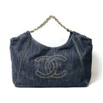 【美品・現品限り】　CHANEL ［シャネル］ ココカバスPM　デニム　ブルー　【中古AB】