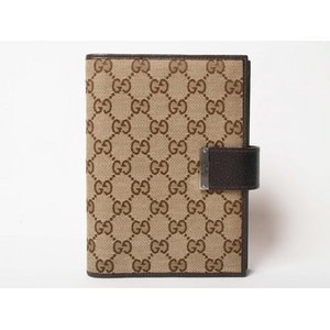 【現品限り 美品】 GUCCI ［グッチ］ GGキャンバス　システム手帳　ベージュ　115241 【中古A】