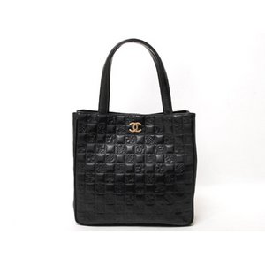 【 現品限り】 CHANEL ［シャネル］ トートバッグ　オールモチーフ　レザー　黒　ブラック 【中古A】