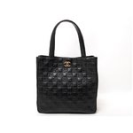 【 現品限り】 CHANEL ［シャネル］ トートバッグ　オールモチーフ　レザー　黒　ブラック 【中古A】