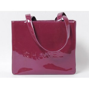 【美品 現品限り】CHANEL ［シャネル］ ロゴ　トート　パープル  【中古AB】