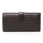 【美品 現品限り】 BOTTEGA VENETA ［ボッテガヴェネタ］ イントレチャート　Wホック長財布　ブラウン　134075 【新品同様】