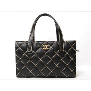 【美品 現品限り】 CHANEL ［シャネル］ ワイルドステッチ　ハンドバッグ　黒 【中古A】