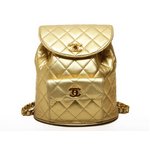 【美品 現品限り】 CHANEL ［シャネル］マトラッセ　チェーンリュック　ゴールド 【中古AB】