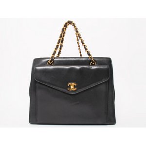 【美品 現品限り】 CHANEL ［シャネル］ チェーンショルダーバッグ　　黒　ブラック　ゴールド金具 【中古AB】